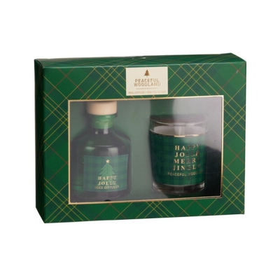 Σετ αρωματικό diffuser - κερί Χριστουγεννιάτικο Peacefull Woodland