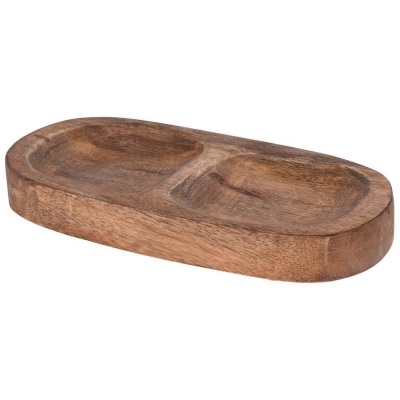 Μπωλ δύο θέσεων Υ2.5x20x10εκ. από ξύλο μάνγκο Μπωλ δύο θέσεων Υ2.5x20x10εκ. από ξύλο μάνγκο