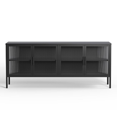 Έπιπλο τηλεόρασης μεταλλικό Nextdeco με ανοιγόμενες πόρτες μαύρο Υ80x150x35εκ. Έπιπλο τηλεόρασης μεταλλικό Nextdeco με ανοιγόμενες πόρτες μαύρο Υ80x150x35εκ.