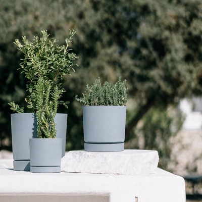 Γλάστρα Tubo μικρή γκρι Y10,9xΦ10,8εκ.