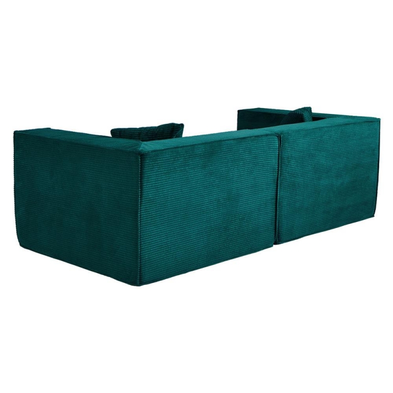 Compressed Nextdeco καναπές διθέσιος κοτλέ πράσινος Υ63x208x101εκ.