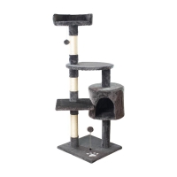 Γατόδεντρο - Ονυχοδρόμιο με φωλιά - πλατφόρμες μαύρο Υ116×40×40εκ.