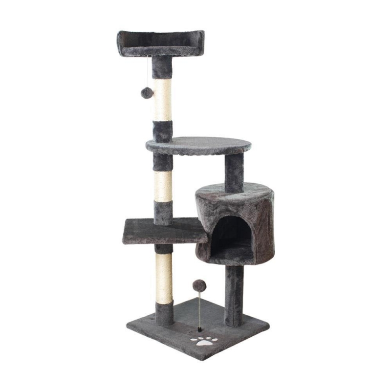 Γατόδεντρο - Ονυχοδρόμιο με φωλιά - πλατφόρμες μαύρο Υ116×40×40εκ.