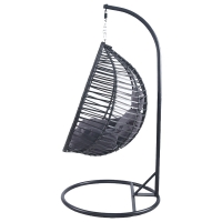 Κρεμαστή Κούνια Nextdeco Nadin rattan με γκρι μαξιλάρια Υ110x118x68εκ.