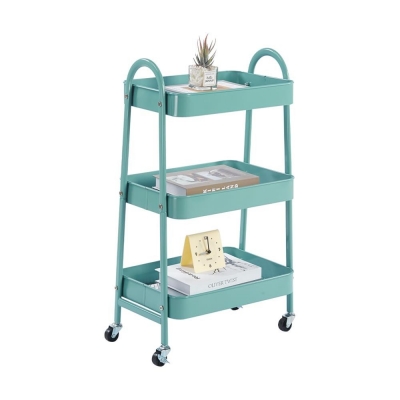 Τρόλεϊ- καλάθι Υ75x42,5x29,5εκ. με 3 θήκες αποθήκευσης πράσινο