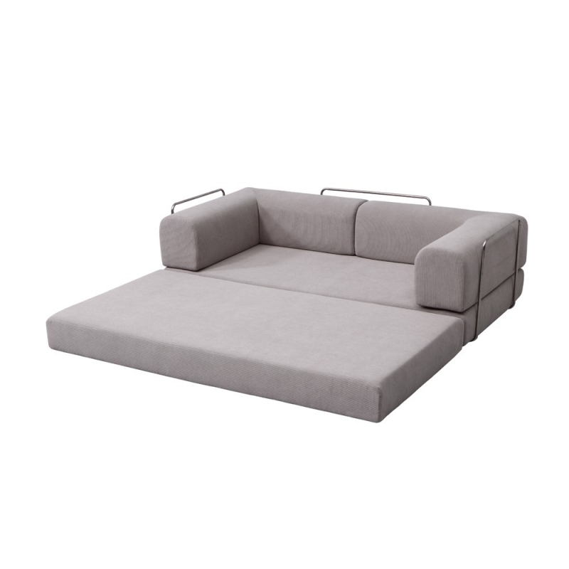 Compressed Nextdeco καναπές-κρεβάτι ανοιχτό γκρι 200x100x75εκ.