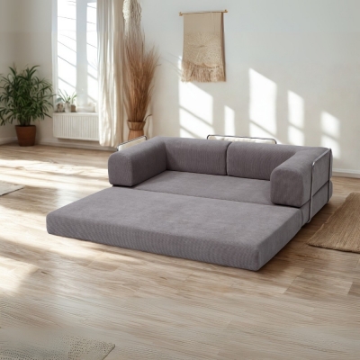 Compressed Nextdeco καναπές-κρεβάτι ανοιχτό γκρι 200x100x75εκ. Compressed Nextdeco καναπές-κρεβάτι ανοιχτό γκρι 200x100x75εκ.