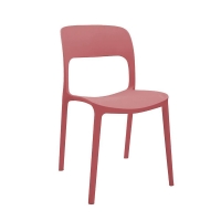 Καρέκλα πλαστική Curves Nextdeco κόκκινη PP UV protection Y82,5x41x57 εκ.