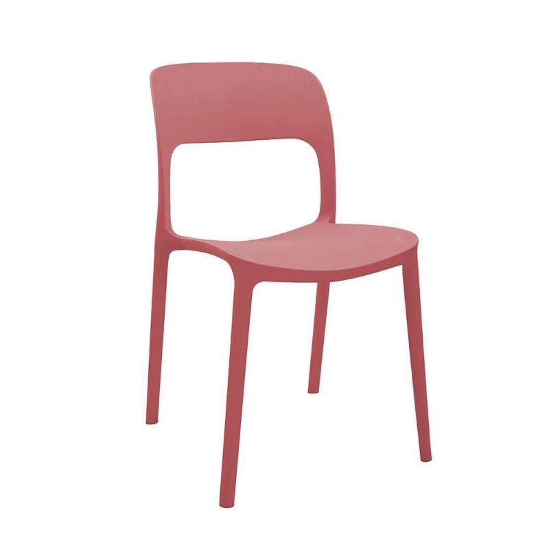 Καρέκλα πλαστική Curves Nextdeco κόκκινη PP UV protection Y82,5x41x57 εκ.