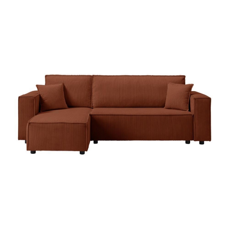 Καναπές - διπλό κρεβάτι Nextdeco γωνιακός με αποθηκευτικό χώρο κεραμιδί Υ82×240×92-142εκ Καναπές - διπλό κρεβάτι Nextdeco γωνιακός με αποθηκευτικό χώρο κεραμιδί Υ82×240×92-142εκ