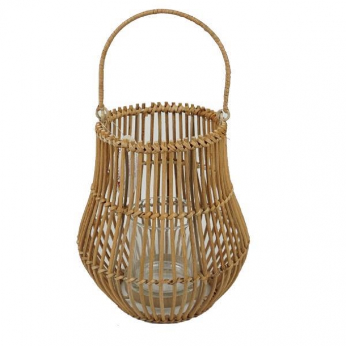 Φανάρι διακοσμητικό BOHO από rattan Ø15/20xΥ37εκ.