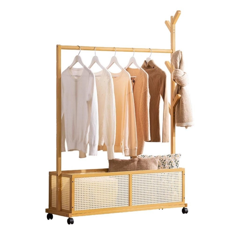 Κρεμάστρα ράγα οργάνωσης ρούχων με ρόδες Nextdeco μπαμπού Υ152x100x34εκ Κρεμάστρα ράγα οργάνωσης ρούχων με ρόδες Nextdeco μπαμπού Υ152x100x34εκ