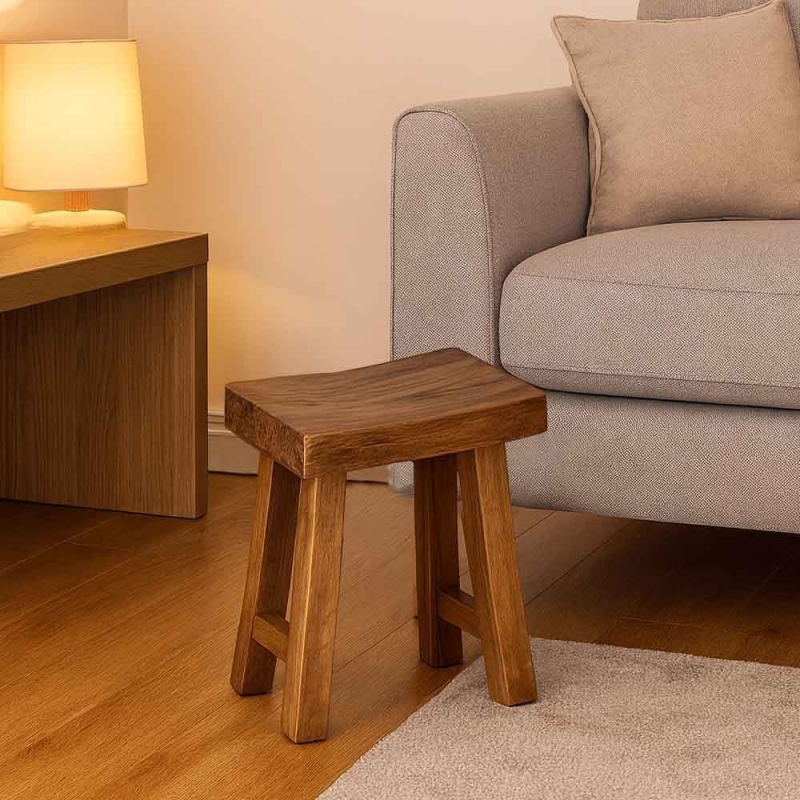 Σκαμπό Nextdeco Tribeca ανακυκλωμένο ξύλο mahoni Υ45x20x40εκ.