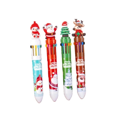 Χριστουγεννιάτικο στυλό 10 χρωμάτων σε 4 σχέδια κοκτέηλ Υ15εκ.