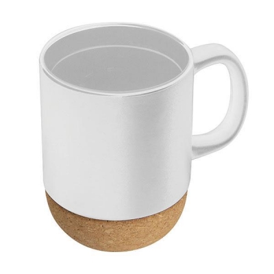 Κούπα κεραμική 350ml λευκή με βάση από φελλό 8,6x11,3εκ. Κούπα κεραμική 350ml λευκή με βάση από φελλό 8,6x11,3εκ.