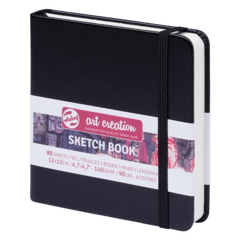Talens Sketch book μαύρο 80φυλ. 12x12εκ. 140 γρ.