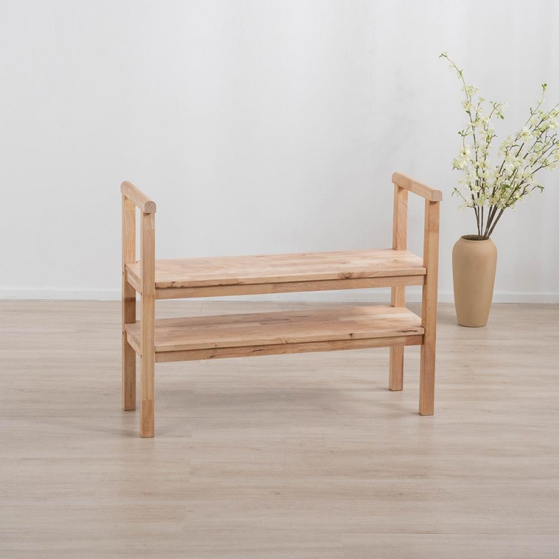 Παπουτσοθήκη παγκάκι Nextdeco Natural μασίφ ξύλο Υ70,5x90x34εκ.
