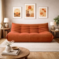 Compressed Nextdeco καναπές τριθέσιος Togo πορτοκαλί Υ70x174x102εκ.