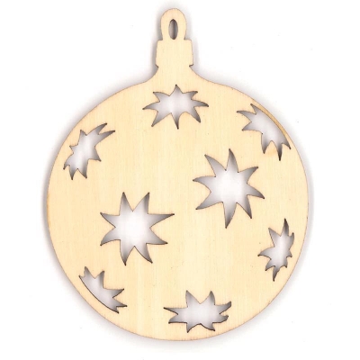 Mπάλα χριστουγεννιάτικη ξύλινη 8x6,3x0,3εκ.