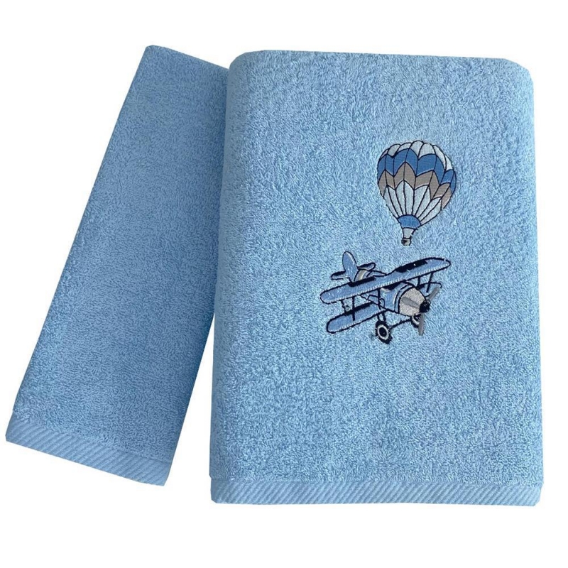 Σετ παιδικές πετσέτες Sky fly 100% βαμβάκι πεννιε 480gsm Σετ παιδικές πετσέτες Sky fly 100% βαμβάκι πεννιε 480gsm