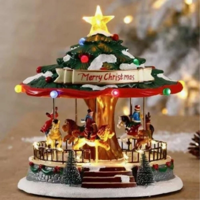 Καρουζέλ περιστρεφόμενο με LED και μουσική - χριστουγεννιάτικο δέντρο,  Υ25,5x24,5x23εκ. Καρουζέλ περιστρεφόμενο με LED και μουσική - χριστουγεννιάτικο δέντρο,  Υ25,5x24,5x23εκ.