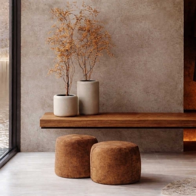 Γλάστρα - κασπώ Ulpho μπεζ Y30xΦ40εκ.