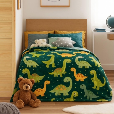 Κουβέρτα παιδική dinosaurs βελουτέ από 100% polyester 150x220εκ. Κουβέρτα παιδική dinosaurs βελουτέ από 100% polyester 150x220εκ.
