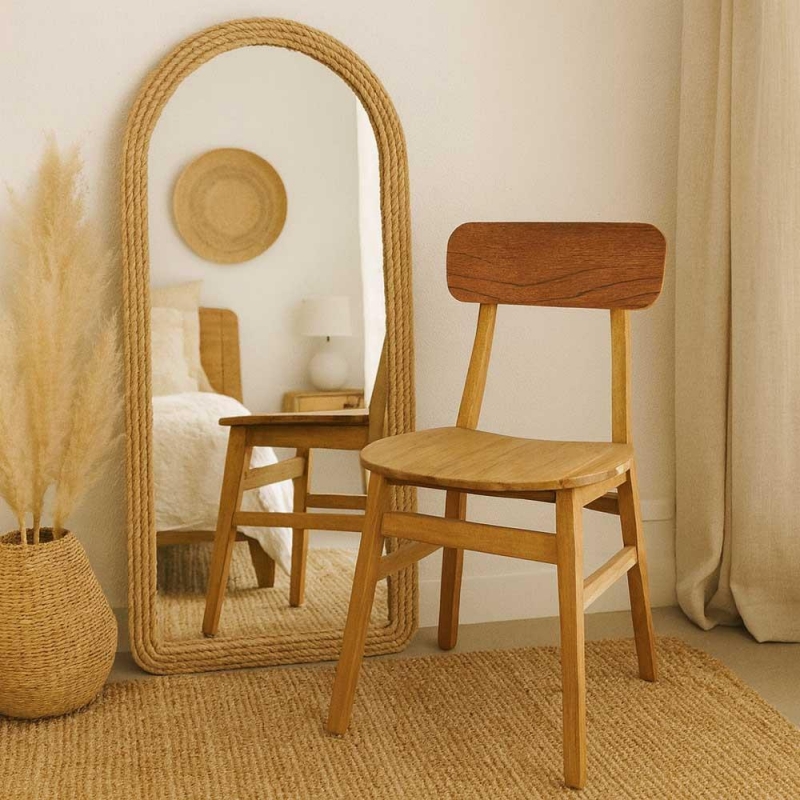 Καρέκλα Nextdeco Novia ανακυκλωμένο ξύλο mahoni Υ80xM52xΠ40εκ