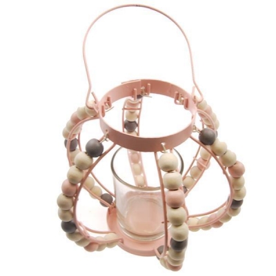 Διακοσμητικό κηροπήγιο ξύλινο ροζ 15x15x12εκ. Διακοσμητικό κηροπήγιο ξύλινο ροζ 15x15x12εκ.