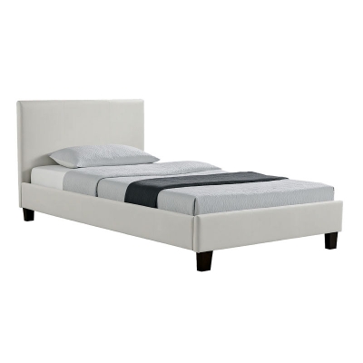Κρεβάτι Nevil pakoworld 100x200 PU χρώμα λευκό ματ