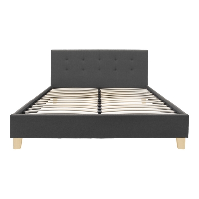 Κρεβάτι Mago pakoworld ύφασμα σε ανθρακί απόχρωση με ξύλινο πόδι 160x200εκ Κρεβάτι Mago pakoworld ύφασμα σε ανθρακί απόχρωση με ξύλινο πόδι 160x200εκ