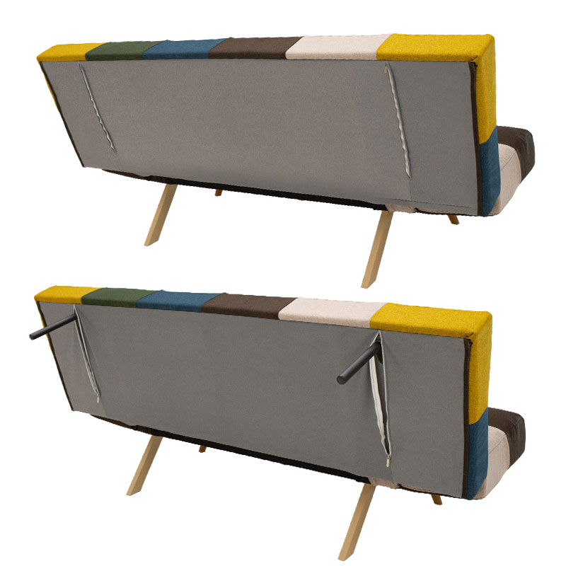 Καναπές - κρεβάτι 3θέσιος Freddo pakoworld ύφασμα πολύχρωμο 182x81x84εκ