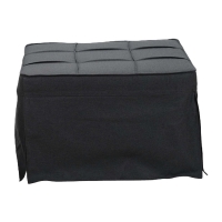 Σκαμπό-κρεβάτι Grejio pakoworld ύφασμα σε ανθρακί απόχρωση κα πόδι μαύρο μέταλλο 70x70x45εκ