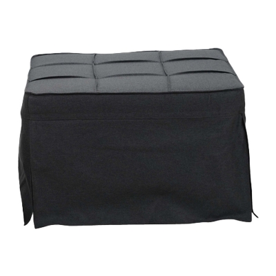 Σκαμπό-κρεβάτι Grejio pakoworld ύφασμα σε ανθρακί απόχρωση κα πόδι μαύρο μέταλλο 70x70x45εκ