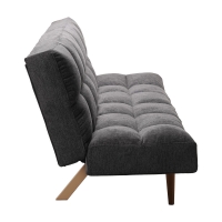 Καναπές - κρεβάτι 3θέσιος Freddo pakoworld ύφασμα ανθρακί 181x81x86εκ