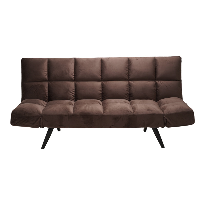 Καναπές - κρεβάτι 3θέσιος Freddo pakoworld βελούδο καφέ 181x81x86εκ