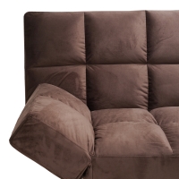 Καναπές - κρεβάτι 3θέσιος Freddo pakoworld βελούδο καφέ 181x81x86εκ
