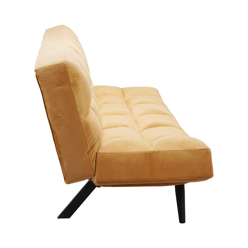 Καναπές - κρεβάτι 3θέσιος Freddo pakoworld σε κίτρινο βελούδο 181x81x86εκ