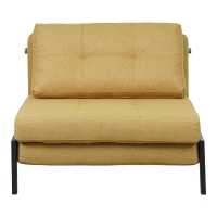 Πολυθρόνα-κρεβάτι Fancy pakoworld ύφασμα σε κίτρινη απόχρωση με μαύρο πόδι 95x98x70εκ