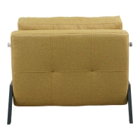 Πολυθρόνα-κρεβάτι Fancy pakoworld ύφασμα σε κίτρινη απόχρωση με μαύρο πόδι 95x98x70εκ