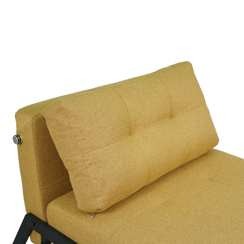 Πολυθρόνα-κρεβάτι Fancy pakoworld ύφασμα σε κίτρινη απόχρωση με μαύρο πόδι 95x98x70εκ