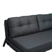 Καναπές 2θέσιος-κρεβάτι Fancy pakoworld ύφασμα σε ανθρακί απόχρωση με μαύρο πόδι 150x92x77εκ