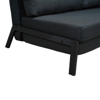 Καναπές 2θέσιος-κρεβάτι Fancy pakoworld ύφασμα σε ανθρακί απόχρωση με μαύρο πόδι 150x92x77εκ