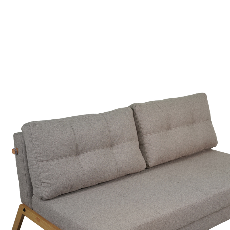 Καναπές 2θέσιος-κρεβάτι Fancy pakoworld ύφασμα σε μπεζ απόχρωση με φυσικό πόδι 150x92x77εκ