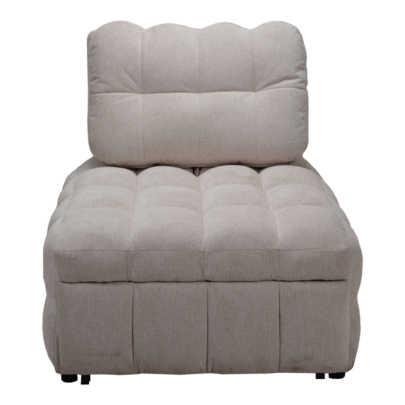 Πολυθρόνα-κρεβάτι Jelica pakoworld γκρι-μπεζ ύφασμα 88x110x86εκ