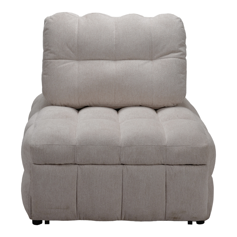 Πολυθρόνα-κρεβάτι Jelica pakoworld γκρι-μπεζ ύφασμα 88x110x86εκ