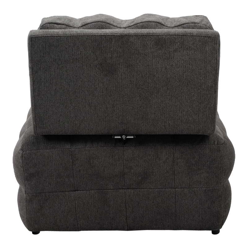 Πολυθρόνα-κρεβάτι Jelica pakoworld γκρι ύφασμα 88x110x86εκ