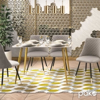 Τραπέζι Paris pakoworld οβάλ γυαλί 8mm σχέδιο μαρμάρου-χρυσό 120x80x75εκ Τραπέζι Paris pakoworld οβάλ γυαλί 8mm σχέδιο μαρμάρου-χρυσό 120x80x75εκ