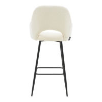 Σκαμπό bar Renish pakoworld μπουκλέ εκρού-μεταλλικό μαύρο πόδι 51x57x114εκ