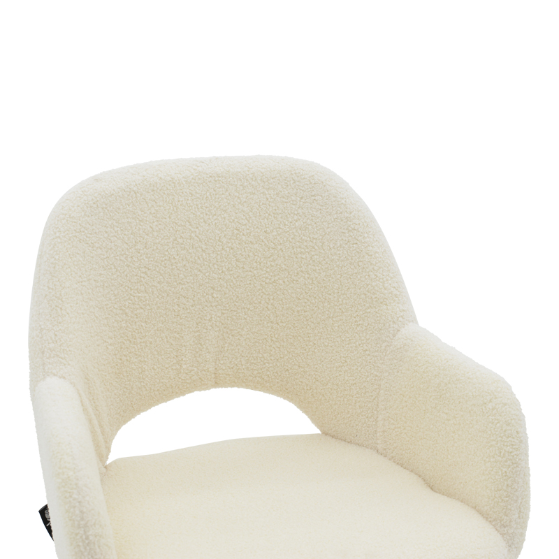 Σκαμπό bar Renish pakoworld μπουκλέ εκρού-μεταλλικό μαύρο πόδι 51x57x114εκ